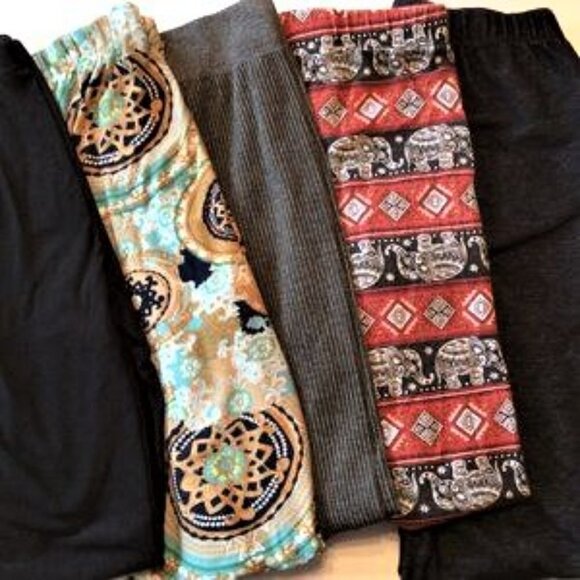 5 ANKLE LENGTH LEGGINGS 5 PAIRS - Picture 1 of 15